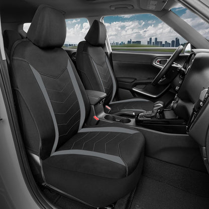 Spillguard 2 Gray Seat Covers for Cars & Seat Covers for Trucks - Neoprene Lining Waterproof Car Seat Covers Front Seats Only - SUV Seat Covers Protector - Forros Para Asientos De Carro