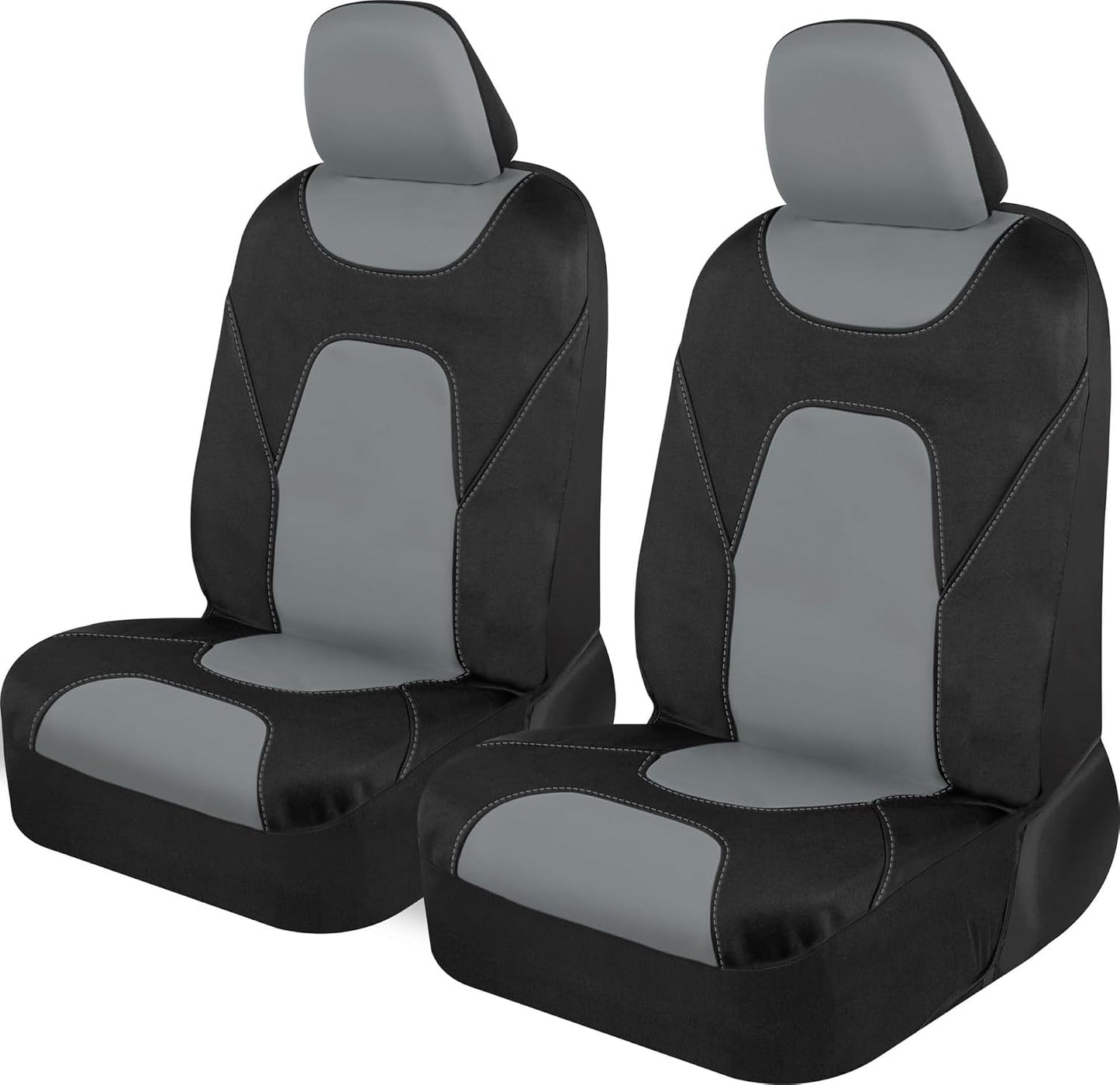 Aquashield Waterproof Front Seat Covers, Gray Seat Covers for Cars – Neoprene Front Car Seats Cover, SUV Seat Covers Protector - Car Interior Cover for Auto, Trucks, & Dog Owners