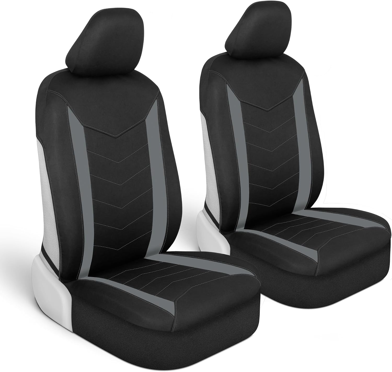 Spillguard 2 Gray Seat Covers for Cars & Seat Covers for Trucks - Neoprene Lining Waterproof Car Seat Covers Front Seats Only - SUV Seat Covers Protector - Forros Para Asientos De Carro