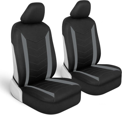Spillguard 2 Gray Seat Covers for Cars & Seat Covers for Trucks - Neoprene Lining Waterproof Car Seat Covers Front Seats Only - SUV Seat Covers Protector - Forros Para Asientos De Carro