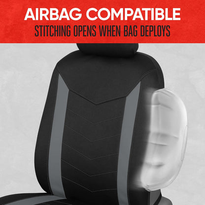 Spillguard 2 Gray Seat Covers for Cars & Seat Covers for Trucks - Neoprene Lining Waterproof Car Seat Covers Front Seats Only - SUV Seat Covers Protector - Forros Para Asientos De Carro