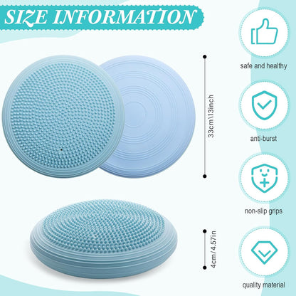 2 Pcs Wobble Cushion Wiggle Seat Flexible Sensory Seating Balance Disc Board for Men Women Physical Exercise Improving Posture Home Office