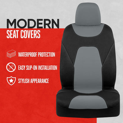 Aquashield Waterproof Front Seat Covers, Gray Seat Covers for Cars – Neoprene Front Car Seats Cover, SUV Seat Covers Protector - Car Interior Cover for Auto, Trucks, & Dog Owners